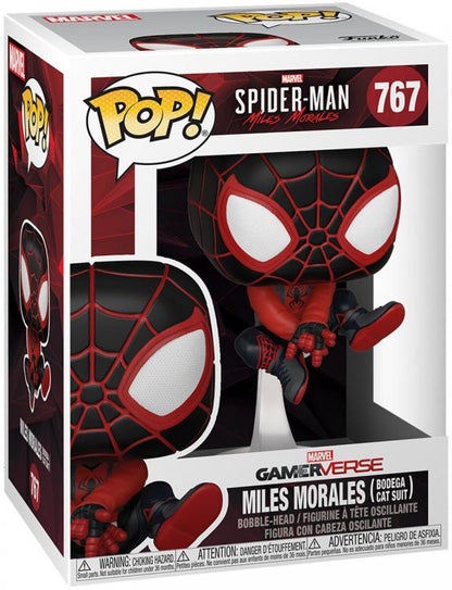 Funko Pop ! Spiderman Miles Morales - (767) Bodega Cat Suit Figure Vinyl 9Cm