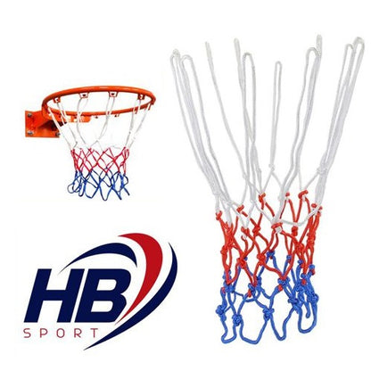 Rete Per Canestro Da Basket Nylon Regolamentare Ø 45Cm/46Cm/48Cm 18" Tricolore