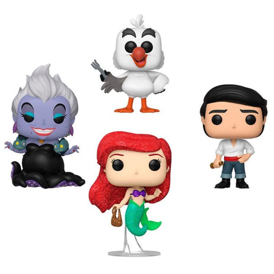 Funko Pop ! Disney (4 Pack) Ariel-Prince Eric-Scuttle-Ursula Special Diamond