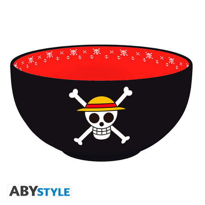 ABYstyle - Ciotola Ramen ONE PIECE - Skulls Straw Hat - Ramen Bowl 600 ml - Japan Style - Cardboard box