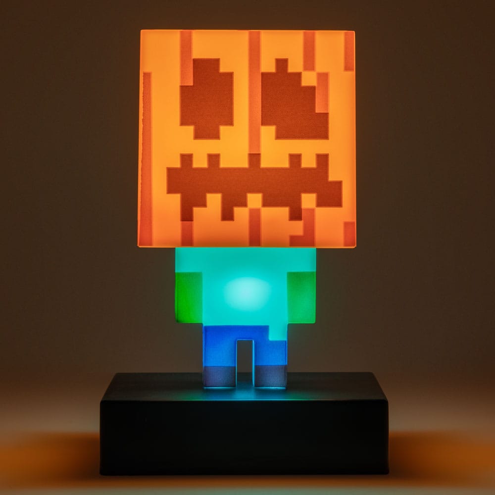 PALADONE Icon Lights: Mini lampada Minecraft Halloween 012 (Craved Pumpkin Zombie) - Lampada LED Statuetta 3D