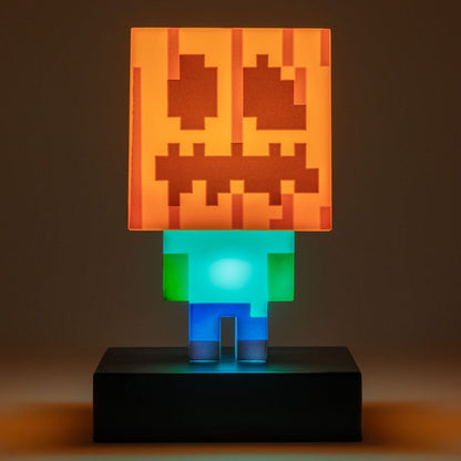 PALADONE Icon Lights: Mini lampada Minecraft Halloween 012 (Craved Pumpkin Zombie) - Lampada LED Statuetta 3D