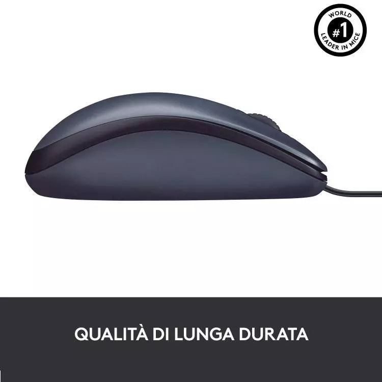 Logitech B100 Mouse Ottico Cablato Con Filo Usb 800 Dpi Ambidestro Windows Mac