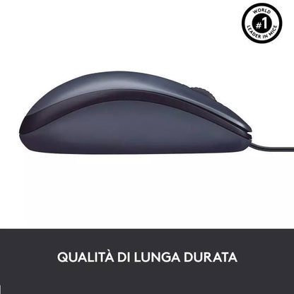 Logitech B100 Mouse Ottico Cablato Con Filo Usb 800 Dpi Ambidestro Windows Mac
