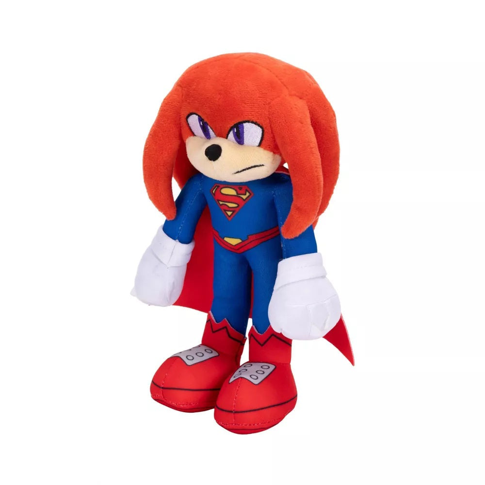 Jakks Pacific: Peluche - Dc x Sonic the Hedgehog - Knuckles  "Superman" - Pupazzo Figure Plush 23cm