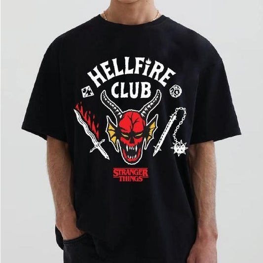 Difuzed - T-Shirt Stranger Things - Maglietta Hellfire Club Stranger Things - Maglia (Tg. XL)