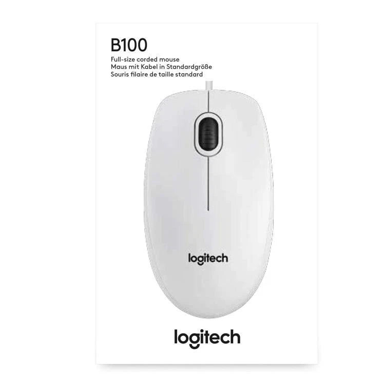 Logitech B100 Mouse Ottico Cablato Con Filo Usb 800 Dpi Ambidestro Windows Mac