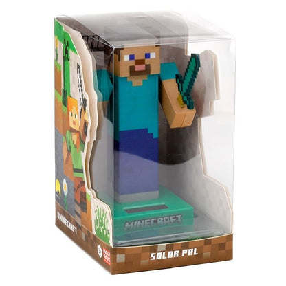 Minecraft: Solar Pal - Steve - Decorazione ad Energia Solare - Statuetta solare su base di plastica