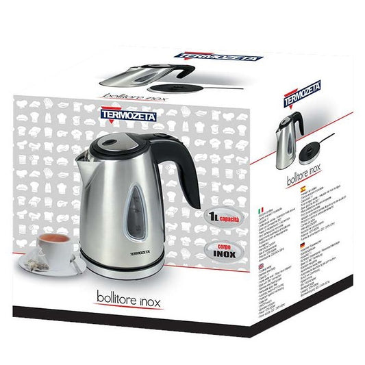 Termozeta Bollitore Cordless Elettrico 1L Acciaio Inox Per Latte Acqua Tisane Te