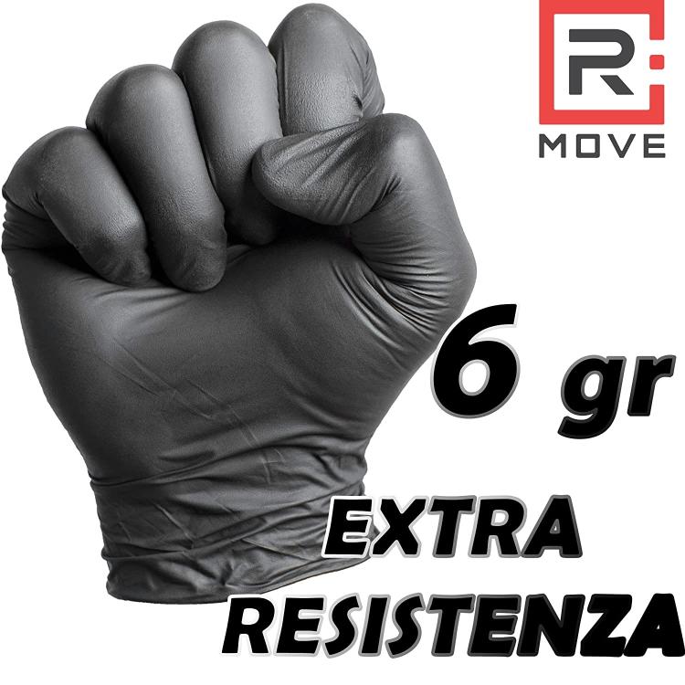 Guanti In Nitrile Monouso 100Pz Ultra Resistenti Lavoro Industria Meccanici - XL