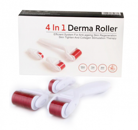 DERMA ROLLER 4 IN 1 PER IL CORPO VISO OCCHIO INTERCAMBIABILI SKINCARE AGOPUNTURA