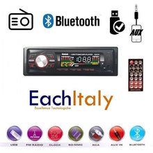 Stereo Auto Bluetooth Autoradio Vivavoce Radio Fm Mp3 Usb Aux Micro Sd 250W 1Din
