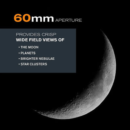CELESTRON TELESCOPIO POWERSEEKER 60AZ TERRESTRE  ASTRONOMICO RIFRATTORE COMPLETO