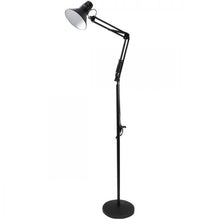 Lampada A Piantana Da Terra Braccio Orientabile Luce Lettura Metallo Nero |D15N