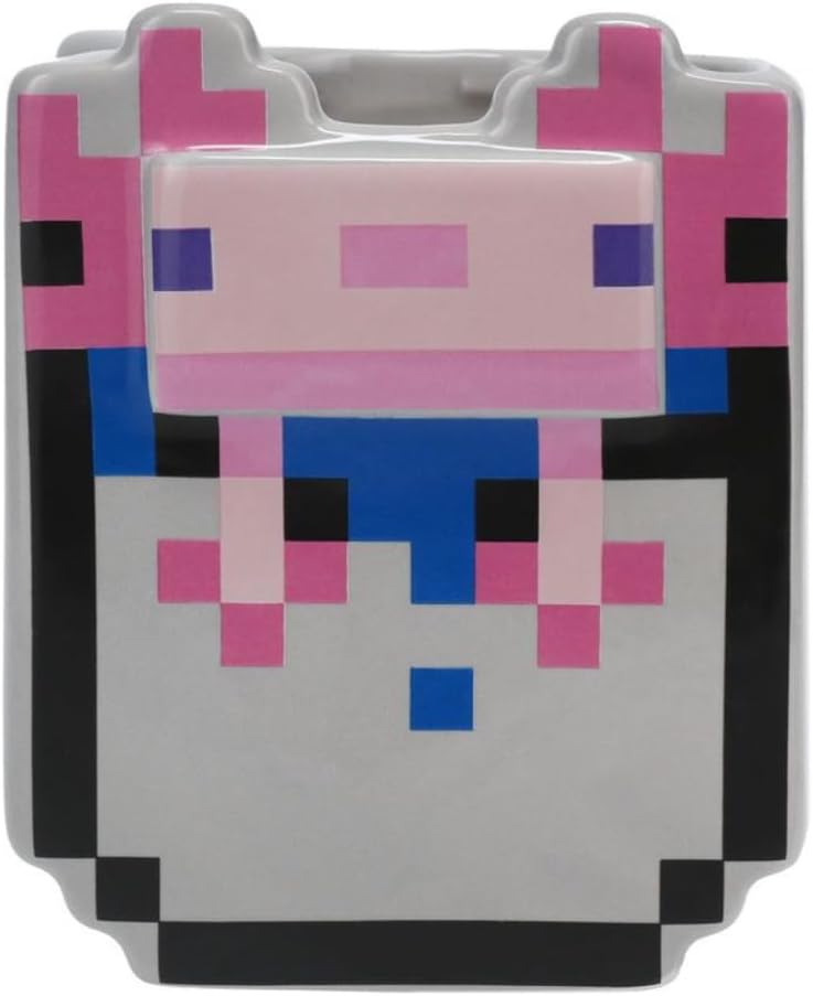 Paladone Minecraft Axolotl Shaped Tazza da Caffè in Ceramica Mug 400ml