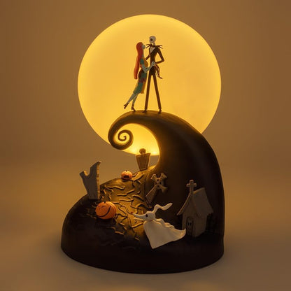 Paladone The Nightmare Before Christmas Jack & Sally Lampada Diorama 30cm - Luce Calda e Fredda