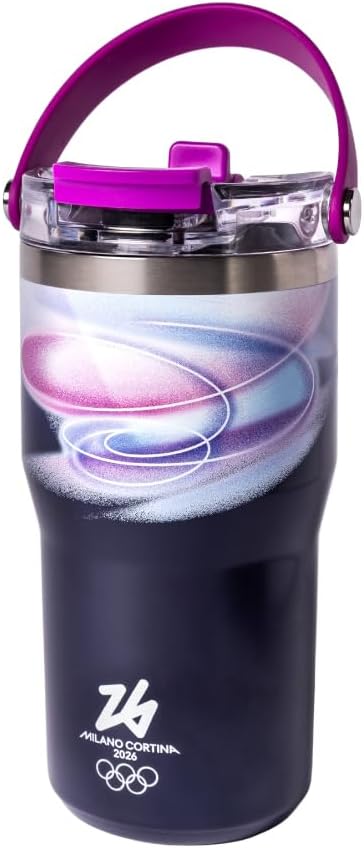 BIALETTI Borraccia Termica Viola Milano Cortina Bottiglia Isotermica Thermal Mug