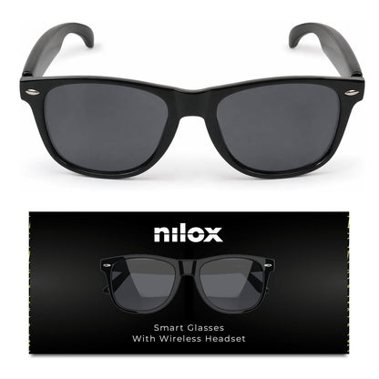 Nilox Occhiali Smart Audio Open-Ear con Altoparlanti Integrati, Controllo Vocale Siri e Google, Autonomia 5 Ore, Filtro Luce Blu, Design Leggero e Impermeabile IPX4