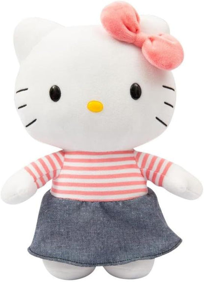 Peluche Hello Kitty Tutina Rosa Jeans 30Cm Pupazzo Morbido Da Collezione Plh1079