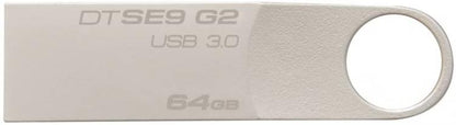 Kingston Pendrive 64Gb Dtse9G2/64Gb Usb 3.0 Metal Chiavetta Memoria Argento Pc