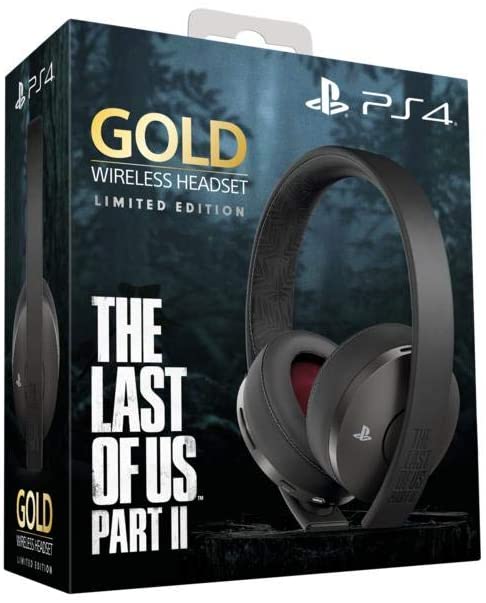 CUFFIE PS4 GOLD WIRELESS HEADSET THE LAST OF US PART 2 GAMING PLAY STATION 4 PS5