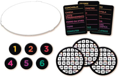 Clementoni -  Gioco da Tavolo Disco Draw Party Game con Lavagna Girevole