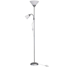 Lampada Piantana Led Da Terra 2 Luci E27 Braccio Flessibile Lettura Divano D23-A