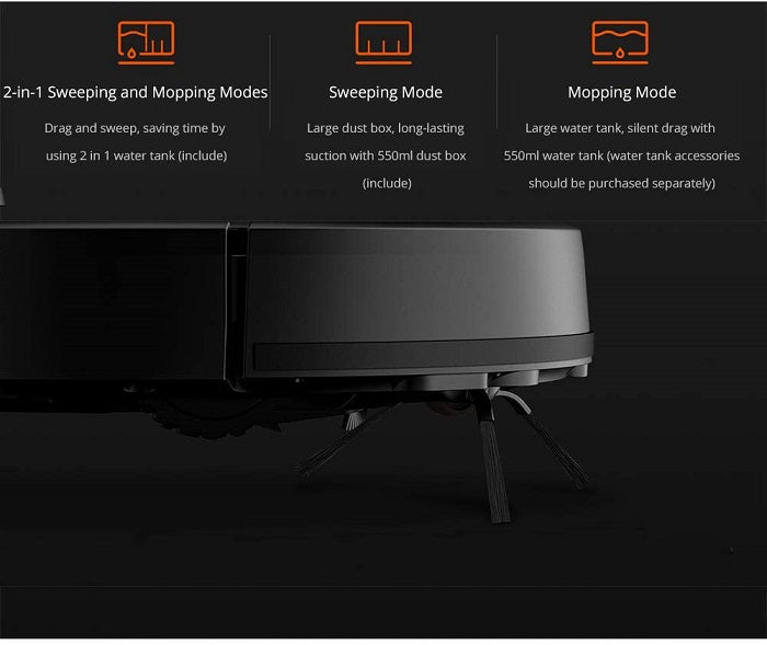 Xiaomi Aspirapolvere Mi Vacuum Mop Pro Robot Smart Controllo Remoto Lds Black