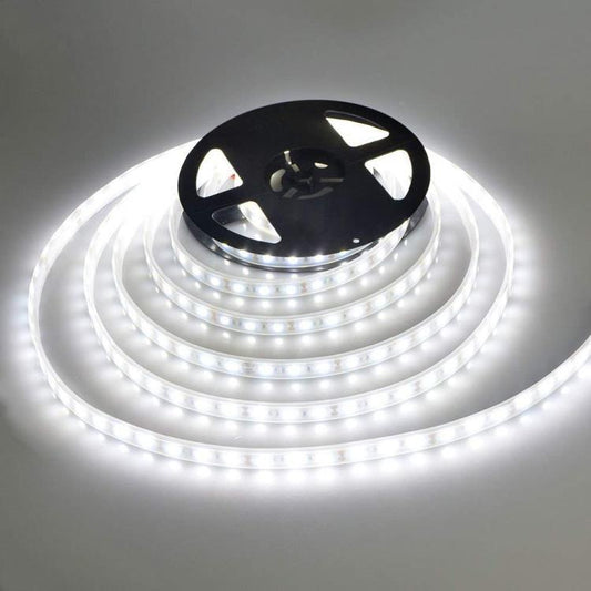 Striscia Led Smd 5050 5 Metri 12V Ip66 Adesiva Bobina Led Flessibile B. Freddo