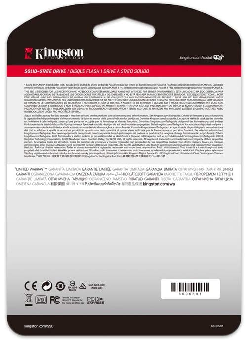 Kingston A2000 Sa2000M8/500G Nvme Pcie Ssd 500G 500 Gb Chiavetta Memoria Pc