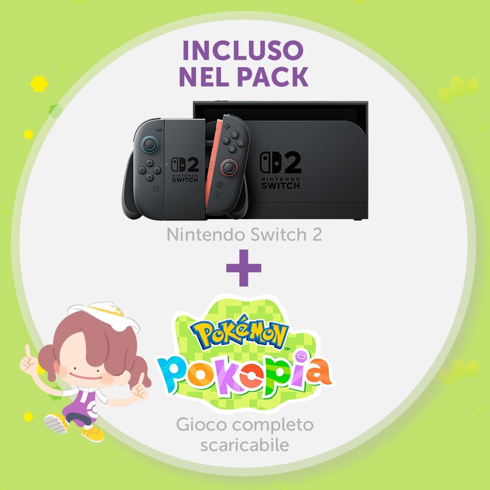 Nintendo Switch 2 + Pokemon Pokopia - Console Nuova Garanzia Italia NSW2