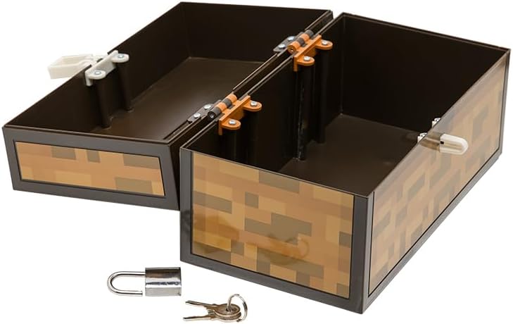 Paladone - Minecraft Chest Money Box Salvadanaio Forziere + Lucchetto (2 Chiavi)