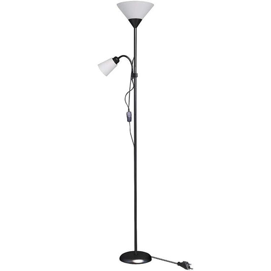 Lampada Piantana Led Da Terra 2 Luci E27 Braccio Flessibile Lettura Divano D23-N
