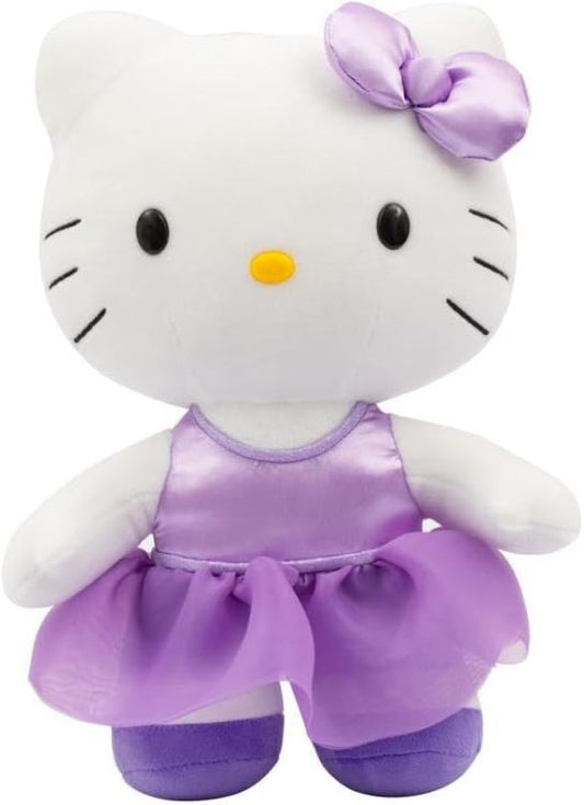 Peluche Hello Kitty Vestitino Viola 30Cm Pupazzo Morbido Da Collezione Plh1076