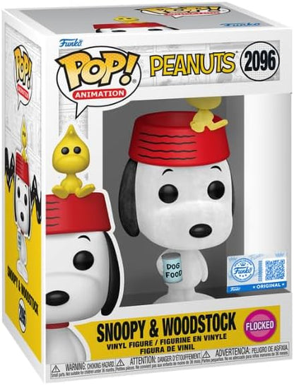 Funko Pop! Animation: Peanuts (2096) Snoopy & Woodstock Flocked - Vinyl Figure 9cm