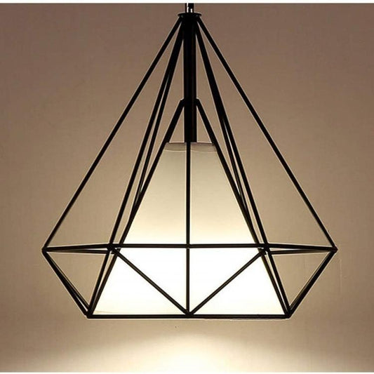 Lampadario Da Arredo Design Moderno Con Struttura Metallo Tessuto E27 Nero B20-N