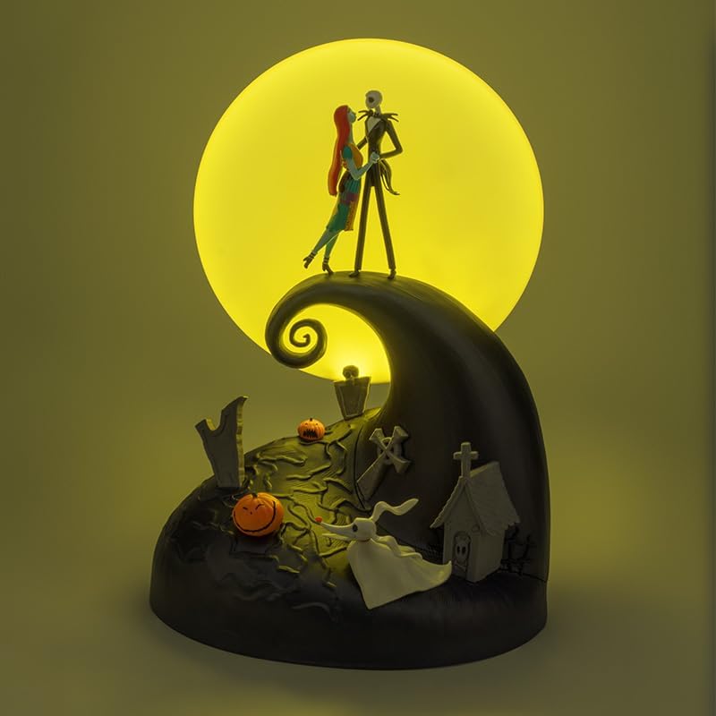 Paladone The Nightmare Before Christmas Jack & Sally Lampada Diorama 30cm - Luce Calda e Fredda