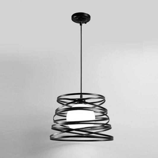 Lampadario Moderno A Sospensione Fasce Intrecciate Ferro Attacco E27 Filo 120Cm