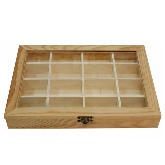 Bacheca In Legno 16 Posti Porta Vetro Espositore Vetrinetta Minuterie Decoupage