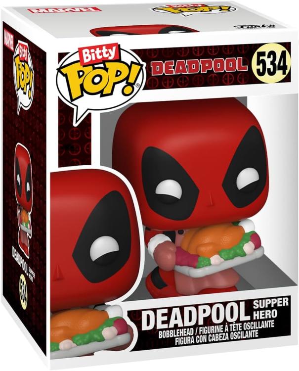 Funko Bitty Pop ! Deadpool Bathtime/Flamengo/Supper Hero 4 Pack Mistery Figure