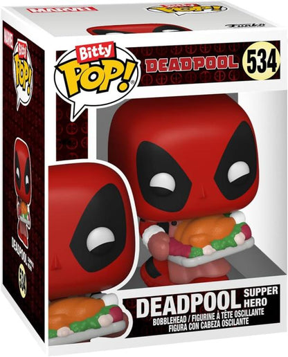 Funko Bitty Pop ! Deadpool Bathtime/Flamengo/Supper Hero 4 Pack Mistery Figure