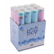 12pz Tubo Spara Coriandoli Baby Shower Sesso Gender Reveal Party Man (Maschio)