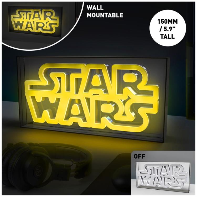 Paladone Lampada Da Tavolo/Muro Star Wars Logo Led Neon Light 30Cm 3D Ufficiale