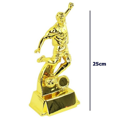 Trofeo Sportivo Oro (Coppa) 25 cm in Resina Dorata idea Regalo per Premiazioni Tornei Calcio, Calcetto, Bomber Capocannoniere, Tifosi ecc