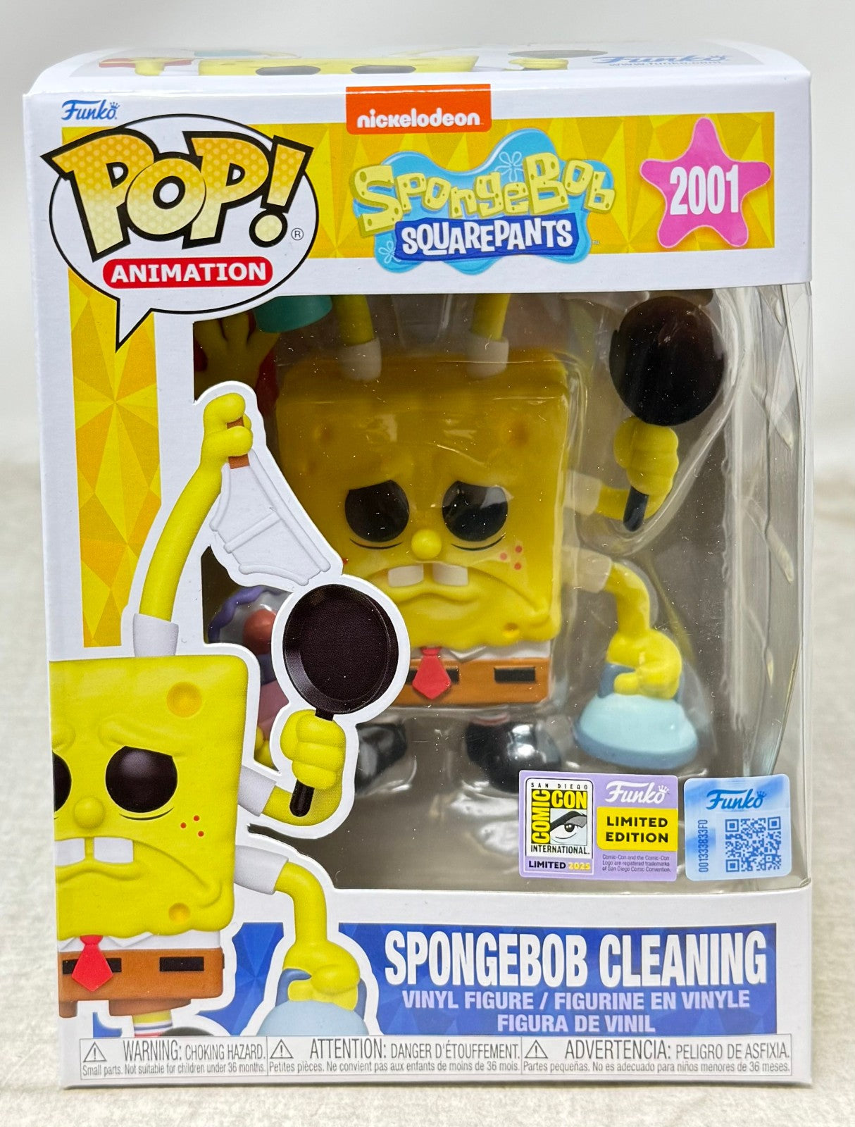 Funko Pop ! Premium - (2001) Spongebob Cleaning (Exclusive) SDCC 2025 12 cm