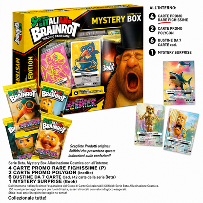 Skifidol BrainRot: Allucinazione Cosmica - Mystery Box Limited Edition Yellow - 6 bustine da 7 card + 4 carte promo e 2 mistery CCG TCG