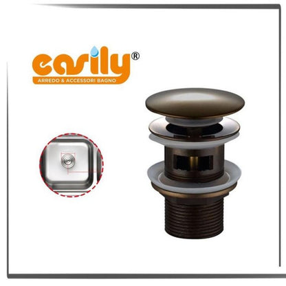 Piletta Di Scarico Click Clack 1/4 Lavandino Lavabo Bidet Tappo Pressione Bronzo