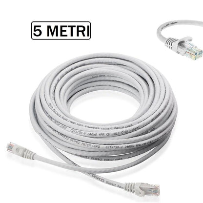 CAVO ETHERNET DI RETE LAN INTERNET RJ45 CAT5 5M METRI MODEM ROUTER FILO COMPUTER