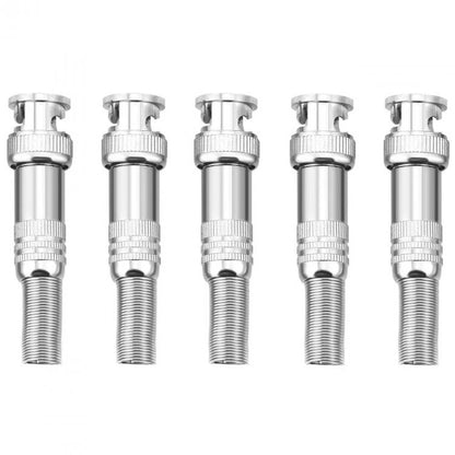5pz SPINOTTI CONNETTORE BNC A VITE MASCHIO METALLO PER CAVO RG59 TELECAMERE DVR