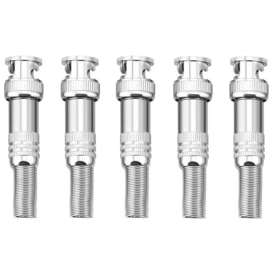5pz SPINOTTI CONNETTORE BNC A VITE MASCHIO METALLO PER CAVO RG59 TELECAMERE DVR